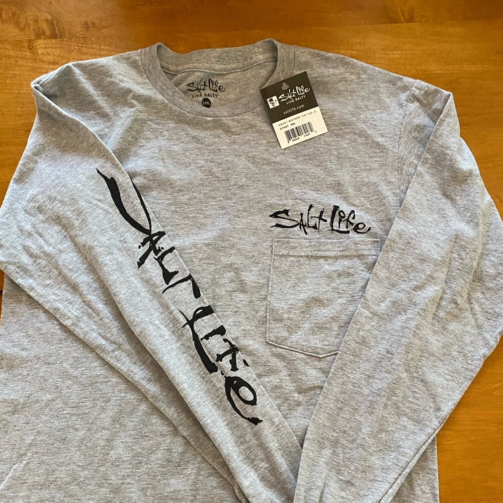Adult Small Salt Life Weathered Dive Flag Long Sleeve Shirt